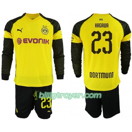 Billige Fotballdrakter Borussia Dortmund Kagawa 23 Barn Hjemmedraktsett 2018/19 Langermet